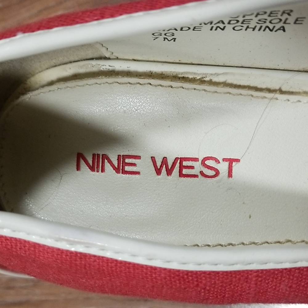 (7M) Nine West Canvas Buckle Accent Office Workwear Casual Sailor Nautical - Picture 3 of 15